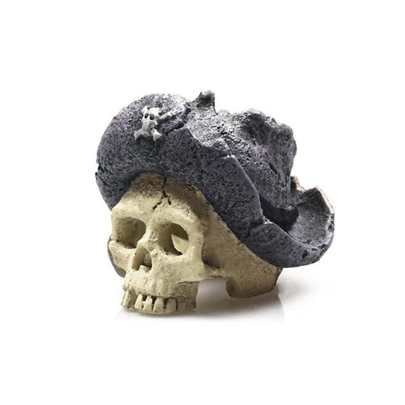Artificial Fake Skull Head Bone Aquarium Ornament Fish Tank Decoration - Pirate
