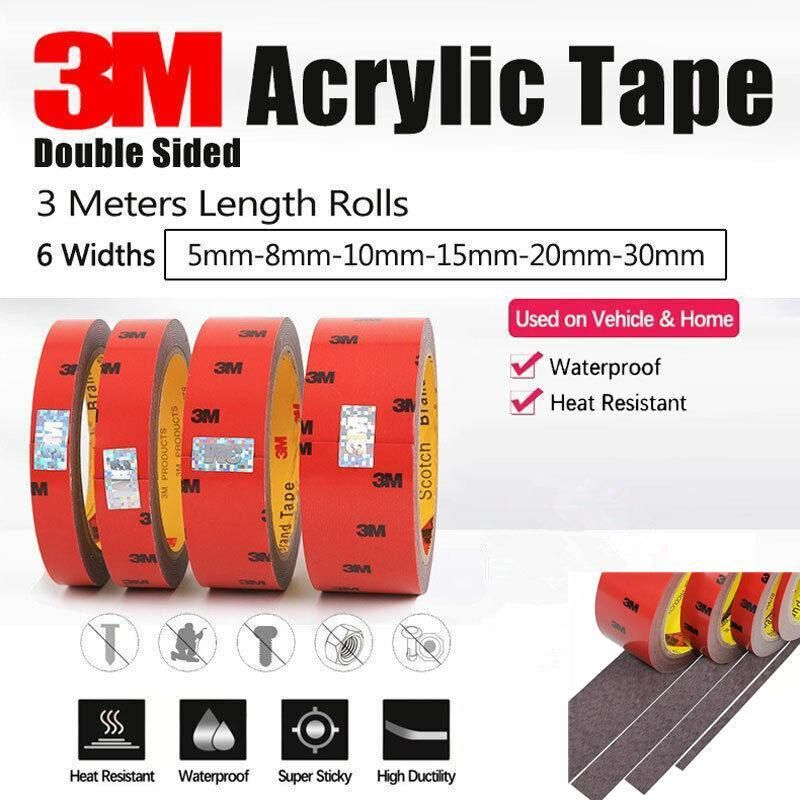 Vehicle 3M Strong Permanent Double Sided Super Sticky Versatile Roll Tape Craft - 5mm