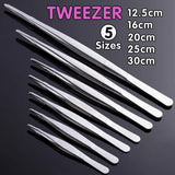 Kitchen Tweezers Silver Garden Tweezer For Professional Use Craft Home Long Au - CR 20cm - Front View