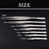 Kitchen Tweezers Silver Garden Tweezer For Professional Use Craft Home Long Au - CR 25cm - Close-Up Angle