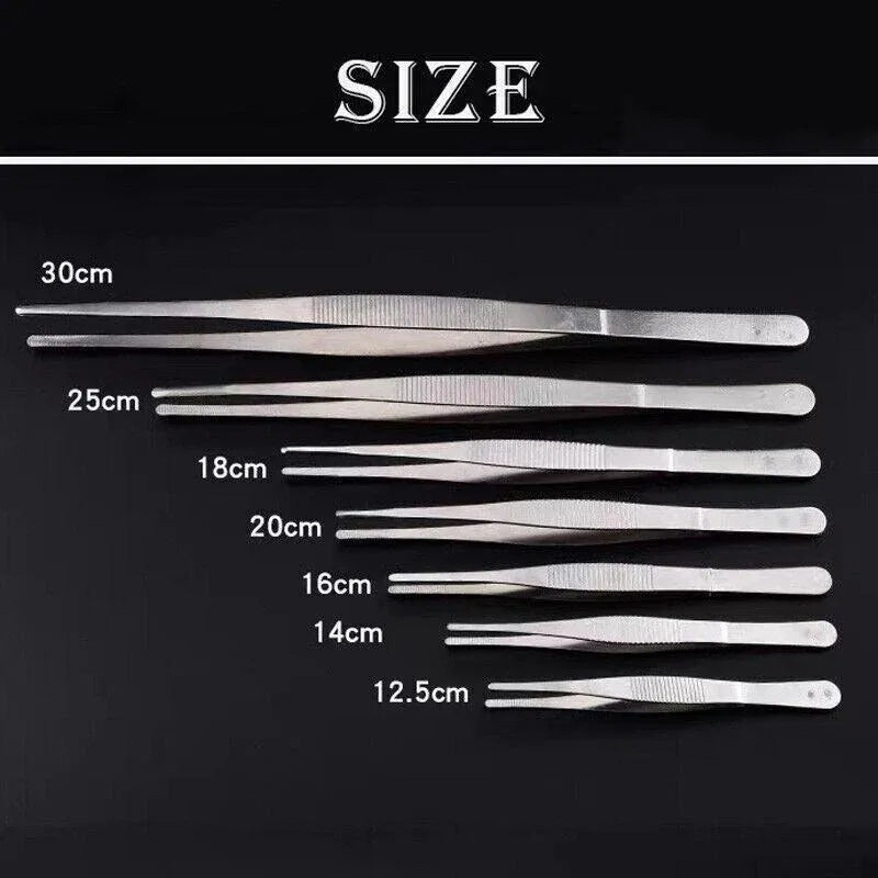 Kitchen Tweezers Silver Garden Tweezer For Professional Use Craft Home Long Au - CR 30cm