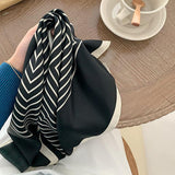 Square Silk Feel Satin Scarf Small Vintage Head Neck Hair Tie Band Women Elegant - 15 - Side View