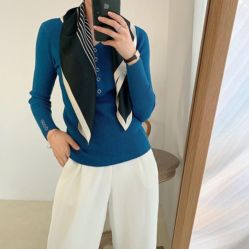 Square Silk Feel Satin Scarf Small Vintage Head Neck Hair Tie Band Women Elegant - 15