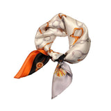 Square Silk Feel Satin Scarf Small Vintage Head Neck Hair Tie Band Women Elegant - 15 - Close-Up Angle