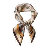 Square Silk Feel Satin Scarf Small Vintage Head Neck Hair Tie Band Women Elegant - 15 - Low Angle