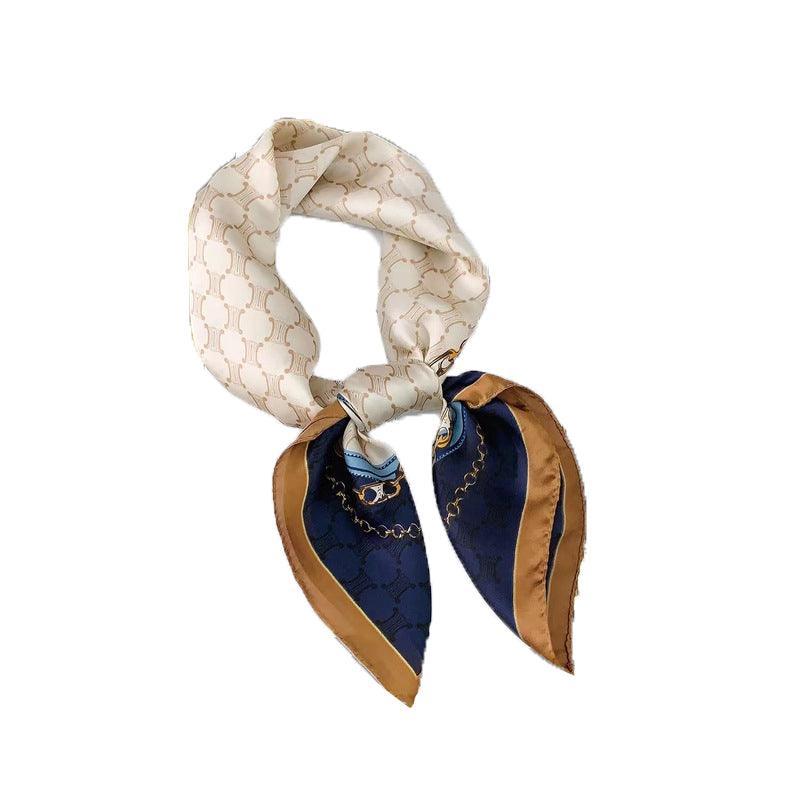 Square Silk Feel Satin Scarf Small Vintage Head Neck Hair Tie Band Women Elegant - 15