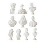 10 Pcs Mini Desktop Decorative Sculptures Resin White Classical Busts