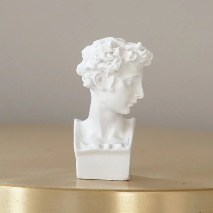 10 Pcs Mini Desktop Decorative Sculptures Resin White Classical Busts