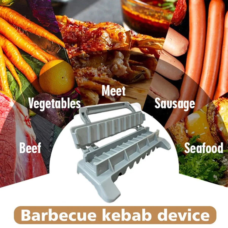 Portable Folding Kebab Skewer Maker BBQ Meat Kabob Press Outdoor Cooking Tool