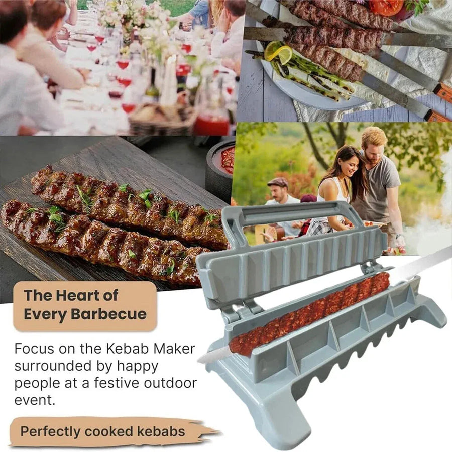 Portable Folding Kebab Skewer Maker BBQ Meat Kabob Press Outdoor Cooking Tool