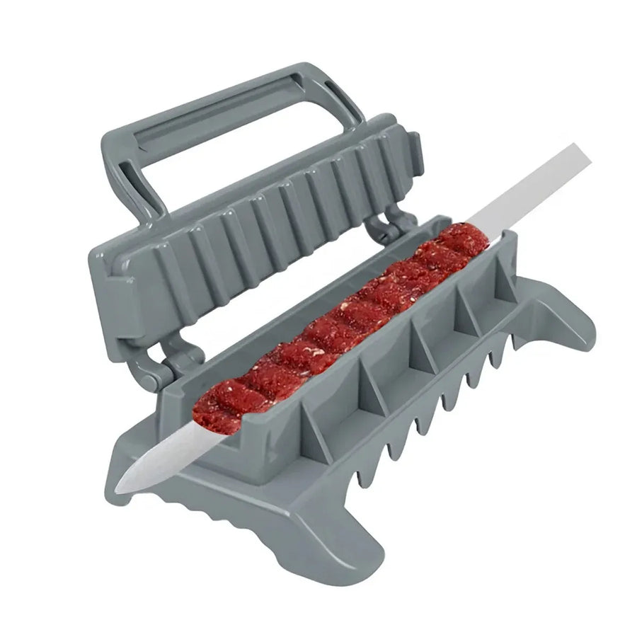 Portable Folding Kebab Skewer Maker BBQ Meat Kabob Press Outdoor Cooking Tool