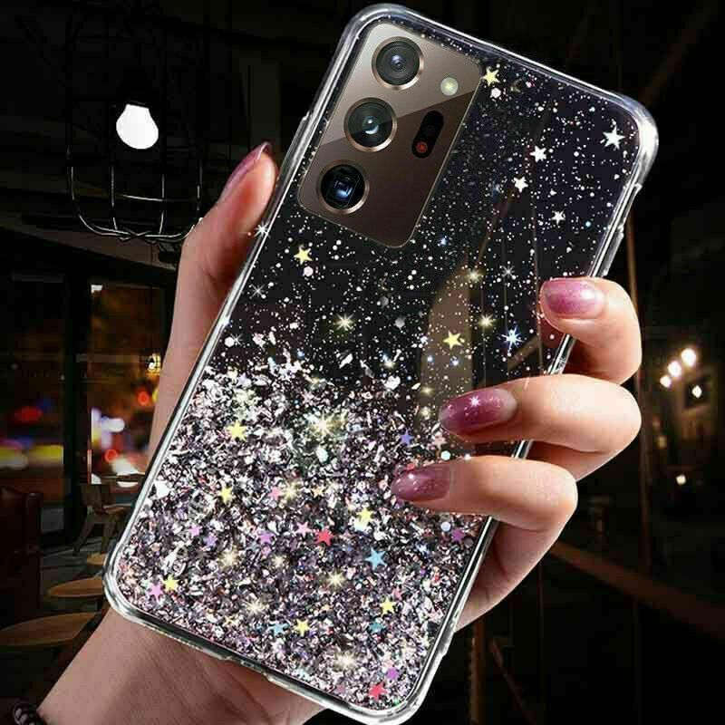 For Samsung Galaxy S20 Fe S21 Ultra S20 Shockproof Bling Glitter Soft Case Purple - For Samsung Note20