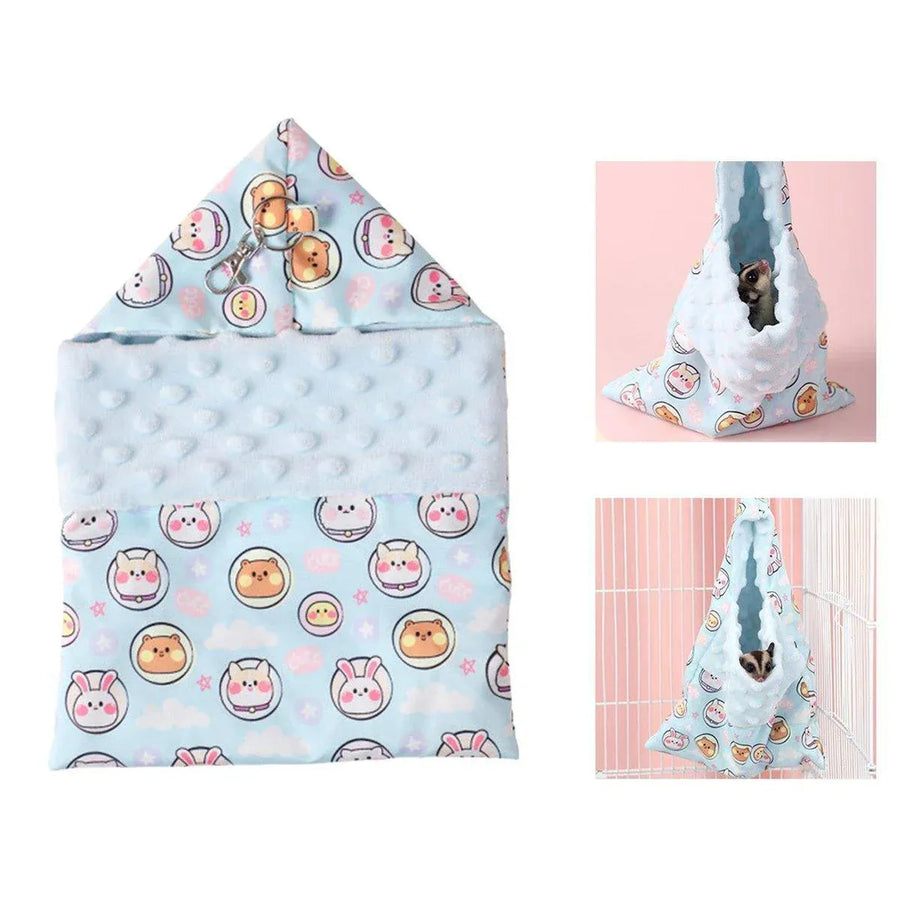 Lightweight Summer Cotton Sleeping Bag Nest Hamsters Small Pets Nest Hammock - Blue