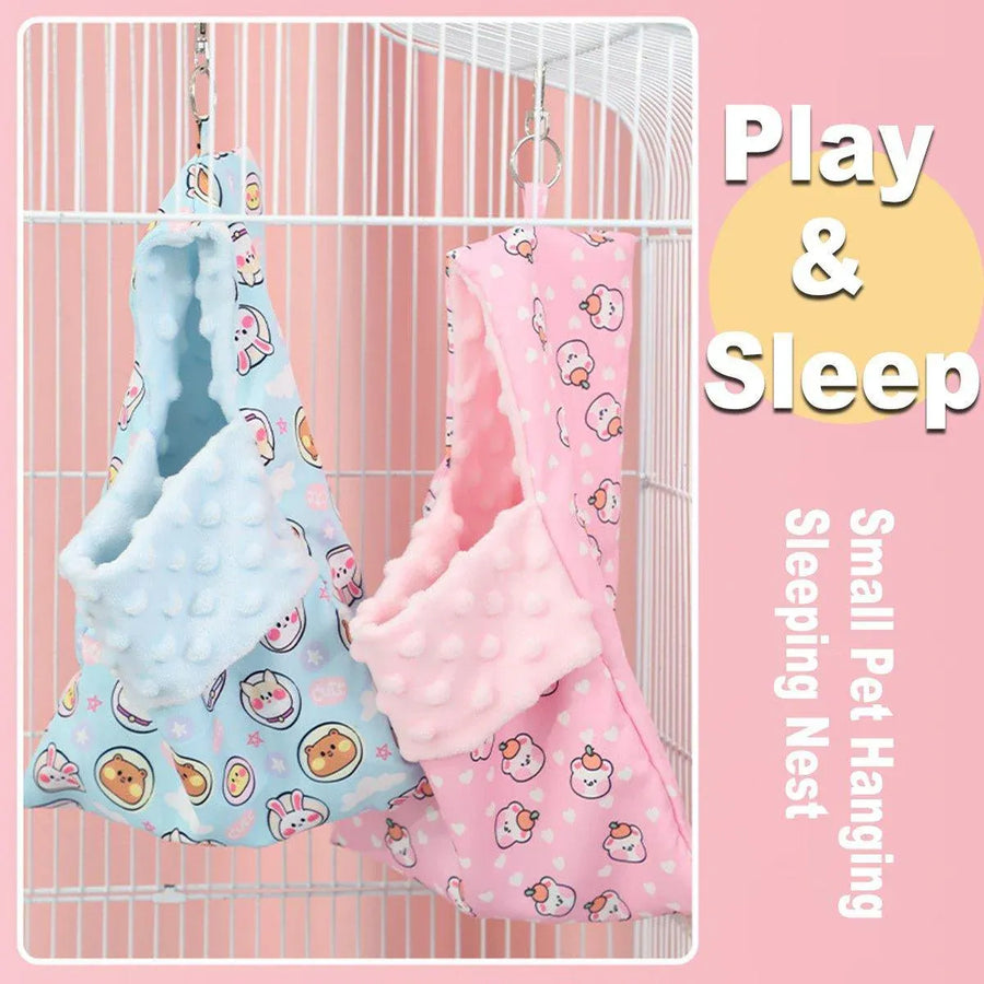 Lightweight Summer Cotton Sleeping Bag Nest Hamsters Small Pets Nest Hammock - Pink