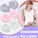 Adjustable Maternity Nursing Pillow Support Cushion for Pregnancy Sleep - Pink
