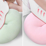 Adjustable Maternity Nursing Pillow Support Cushion for Pregnancy Sleep - Pink - Top-Down View