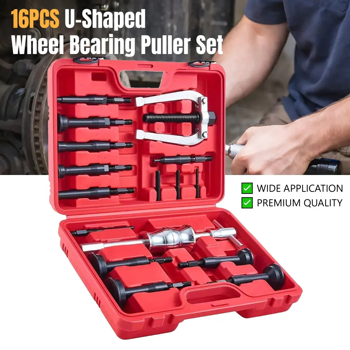 16PCS Inner Bearing Puller Set Slide Hammer Blind Hole Remover Kit