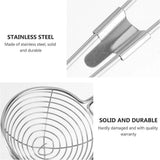3X Stainless Steel Slotted Filter Spoon MilkTea Kitchen Tool OilSkimmer Strainer - Low Angle