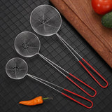 3X Stainless Steel Slotted Filter Spoon MilkTea Kitchen Tool OilSkimmer Strainer - Extra Image