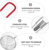 3X Stainless Steel Slotted Filter Spoon MilkTea Kitchen Tool OilSkimmer Strainer - 45-Degree Angle