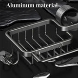 Multifunctional Faucet Shelf Kitchen Storage Sink Draining Basket Household Rack - Black - Rear View