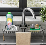 Multifunctional Faucet Shelf Kitchen Storage Sink Draining Basket Household Rack - Grey - Extra Image