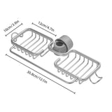 Multifunctional Faucet Shelf Kitchen Storage Sink Draining Basket Household Rack - Silver - Side View