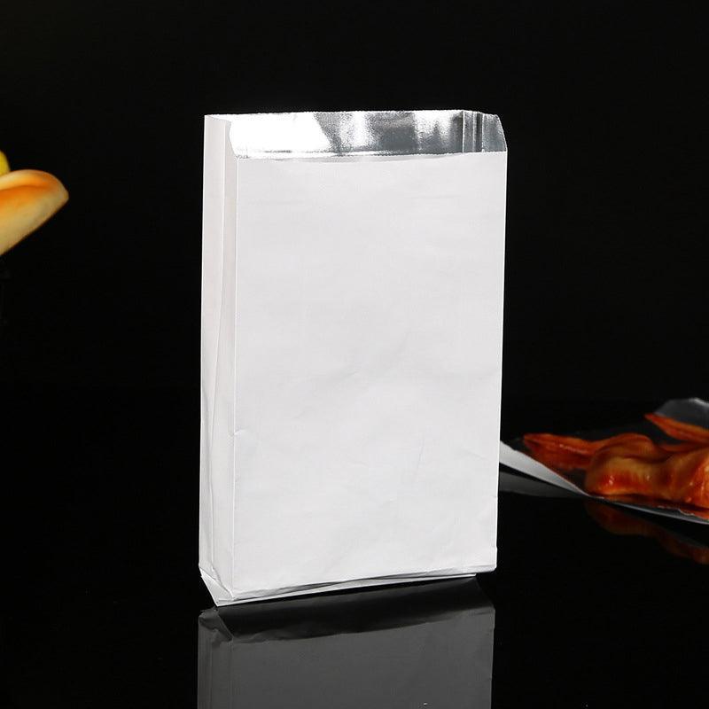 Aluminum Foil Lined Chips Bbq Chicken Paper Bags Disposable Greaseproof Takeaway - 16*4*31-500PCS
