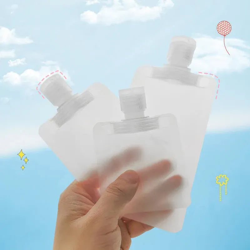 15PCS Reusable Cosmetic Travel Leakproof Pouch Set 30ml 50ml 100ml