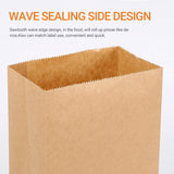 500PCS Disposable Greaseproof Brown Paper Bags Bread Snacks Eco-Friendly - 45-Degree Angle