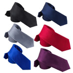 Men's Skinny Tie Fashion Solid Plain Satin Formal Wedding Casual Necktie Ties - Black