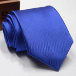 Men's Skinny Tie Fashion Solid Plain Satin Formal Wedding Casual Necktie Ties - Black