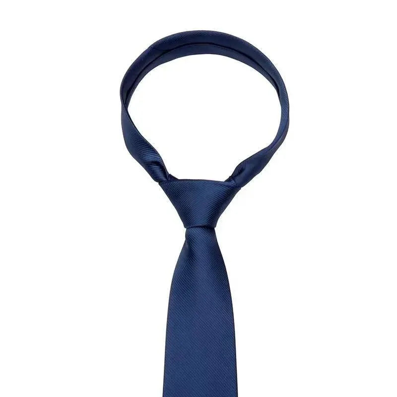 Men's Skinny Tie Fashion Solid Plain Satin Formal Wedding Casual Necktie Ties - Black