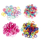 100PCS Colorful Elastic Hair Ties for Girl Ponytails High Stretch Hair Bands Set - Red