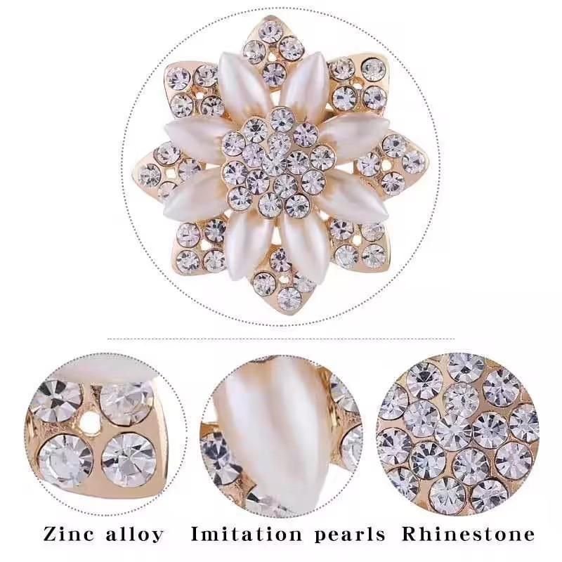 Fashion Women Crystal Simulated Pearl Brooch Pin Wedding Party Jewelry Decor - B07008