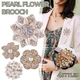 Fashion Women Crystal Simulated Pearl Brooch Pin Wedding Party Jewelry Decor - B07012 - Front View