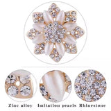 Fashion Women Crystal Simulated Pearl Brooch Pin Wedding Party Jewelry Decor - B07012 - 45-Degree Angle
