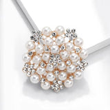 Fashion Women Crystal Simulated Pearl Brooch Pin Wedding Party Jewelry Decor - B07010
