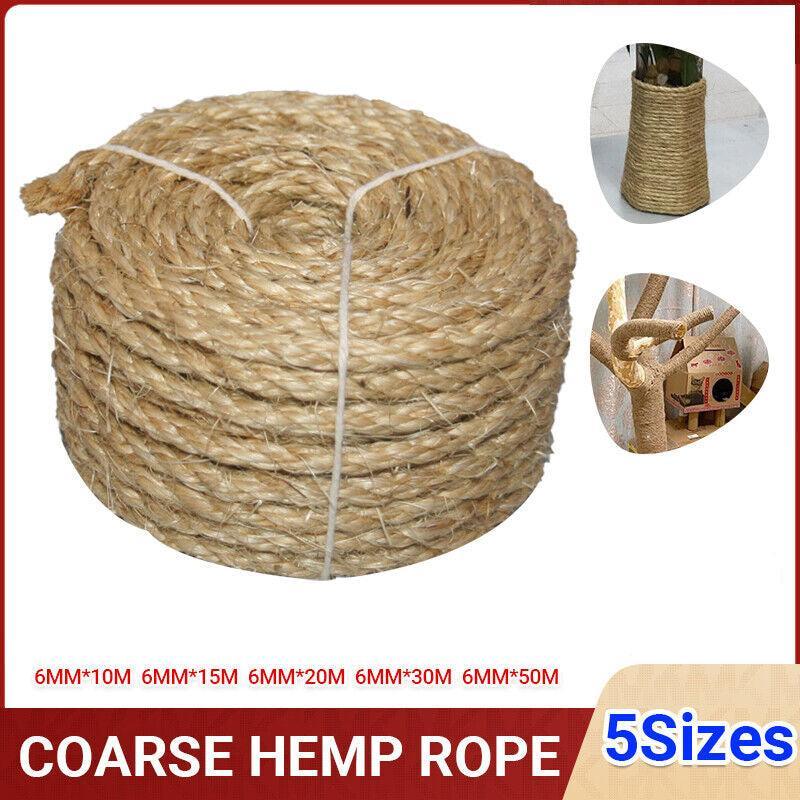 Versatile Natural Sisal Rope 6mm Thick Twine 10M-50M for Crafts - 6MM*15M