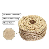 Versatile Natural Sisal Rope 6mm Thick Twine 10M-50M for Crafts - 6MM*20M - Top-Down View