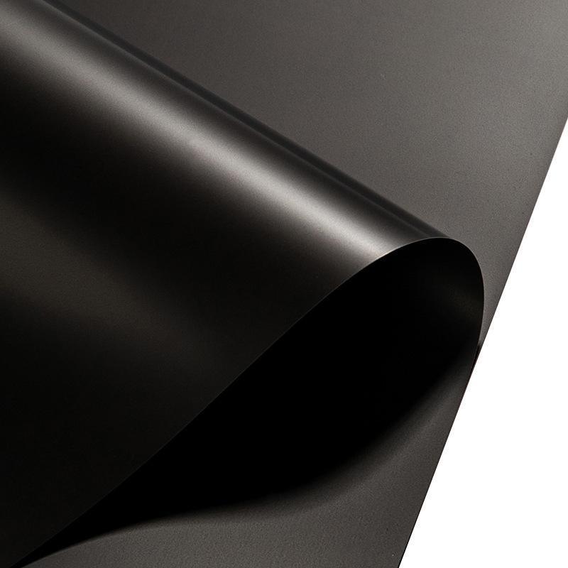 20PCS Plastic Waterproof Flower Gift Wrapping Paper Florist Bouquet Packaging - Black+Black