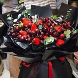 20PCS Plastic Waterproof Flower Gift Wrapping Paper Florist Bouquet Packaging - Red+Wine Red - Top-Down View