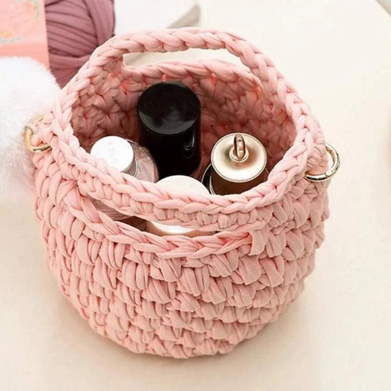 Chunky Arm Wool Yarn Knitted Soft Woolen Yarn Hand Washable Knitted Yarn for Bed - Light Pink