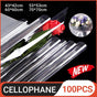 100X Clear Cellophane Wrap Rolls - 4 Sizes for Gifts & Bouquets - 100PCS-60*60CM