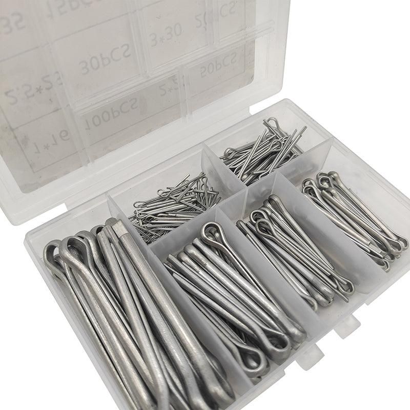 230PCS Cotter Pin Assortment Set Galvanised Iron Split Pins for Automotive Repairs
