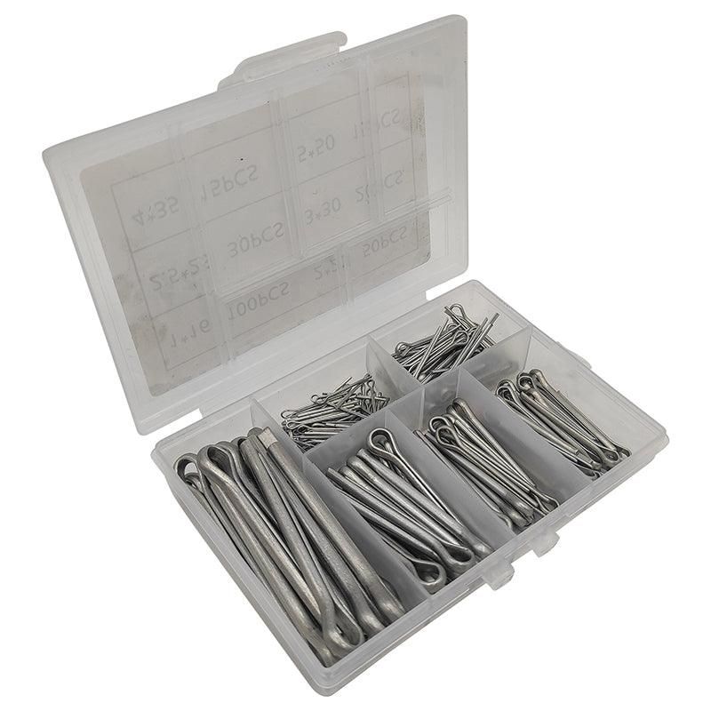 230PCS Cotter Pin Assortment Set Galvanised Iron Split Pins for Automotive Repairs