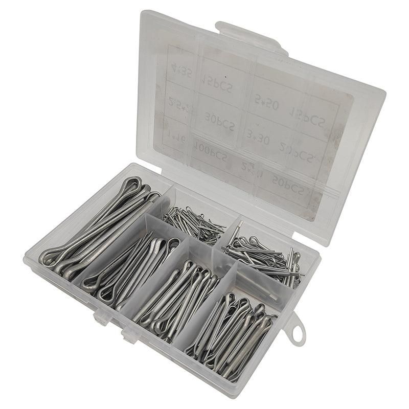230PCS Cotter Pin Assortment Set Galvanised Iron Split Pins for Automotive Repairs