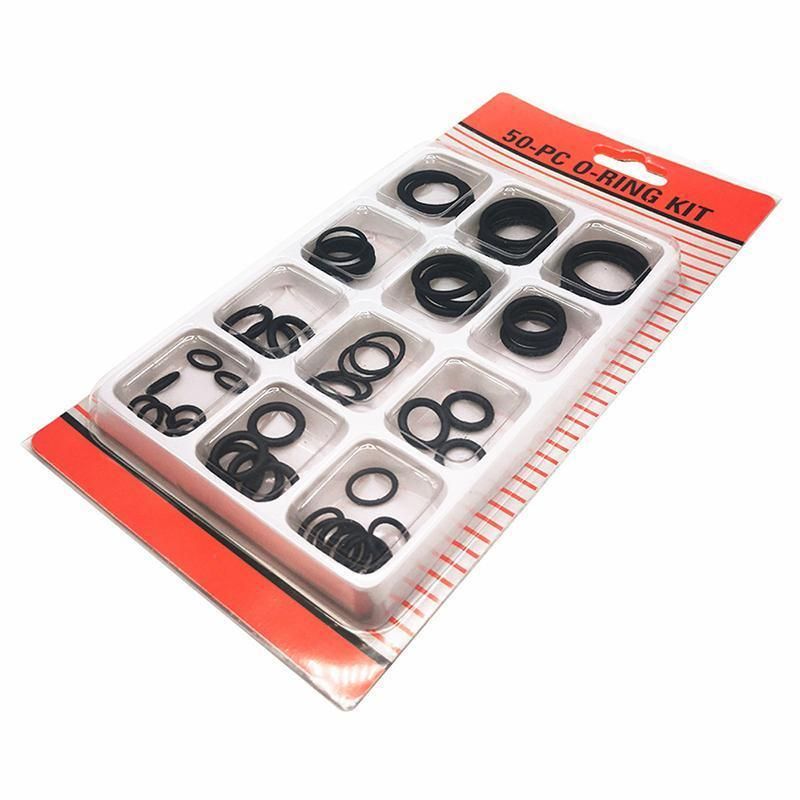Rubber O-Ring Assortment Kit 50PC- Pack O-Rings Set Automotive Plumbing Seals