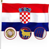 Large Croatia National Flag 90x150cm Outdoor Polyester Banner with Grommets - Side View