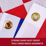 Large Croatia National Flag 90x150cm Outdoor Polyester Banner with Grommets - Top-Down View